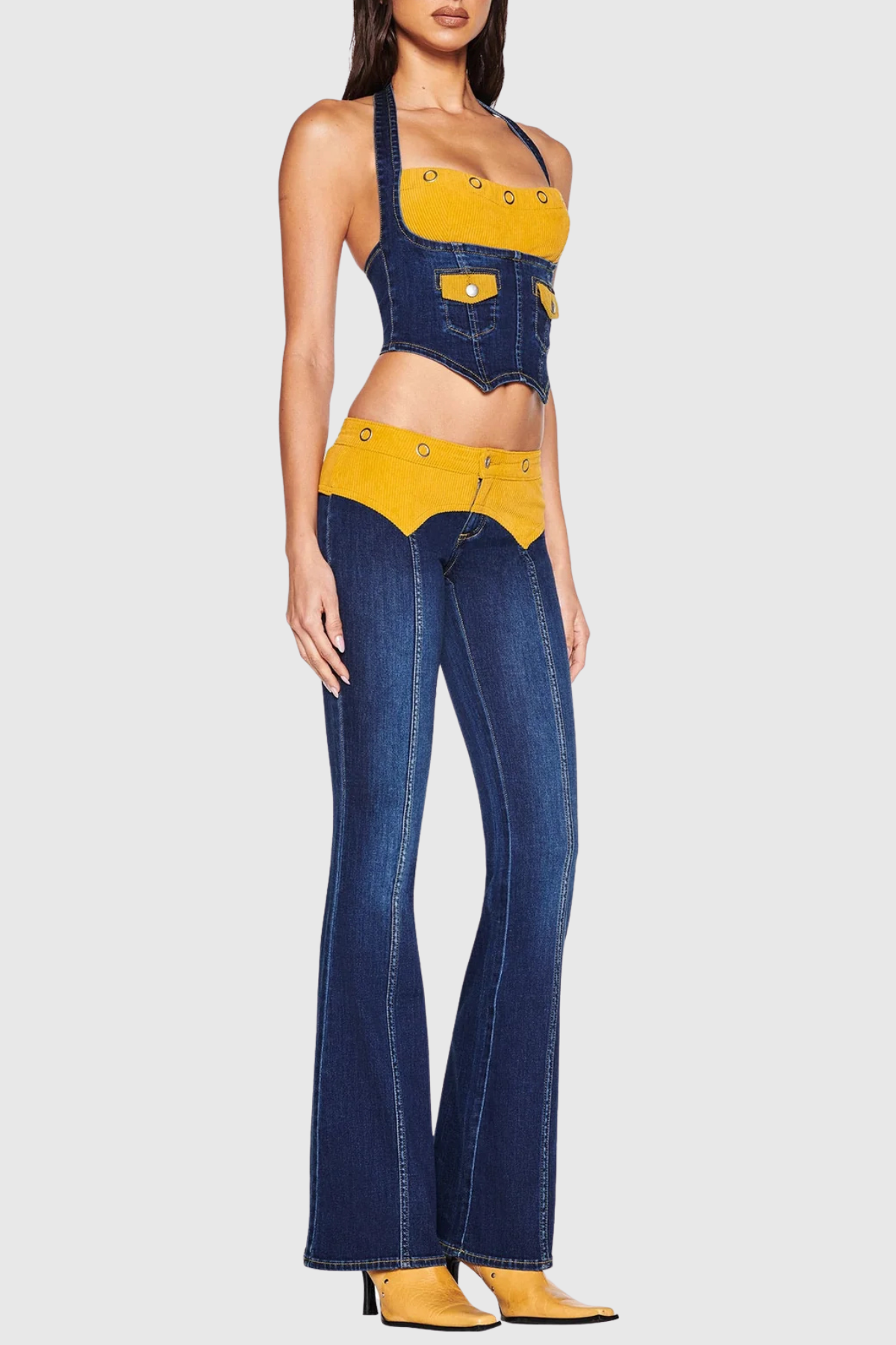 Tahnee Patchwork Corset - Yellow
