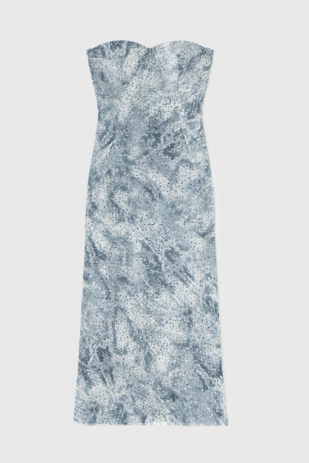 Taikia Crystal Embellished Strapless Midi Dress