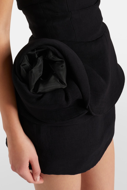 Talia Floral Strapless Ribbed Mini Dress