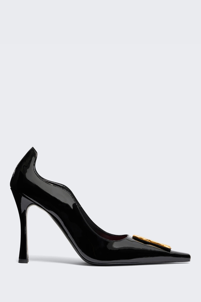 Tansys Metal Keyhole Pumps - Black