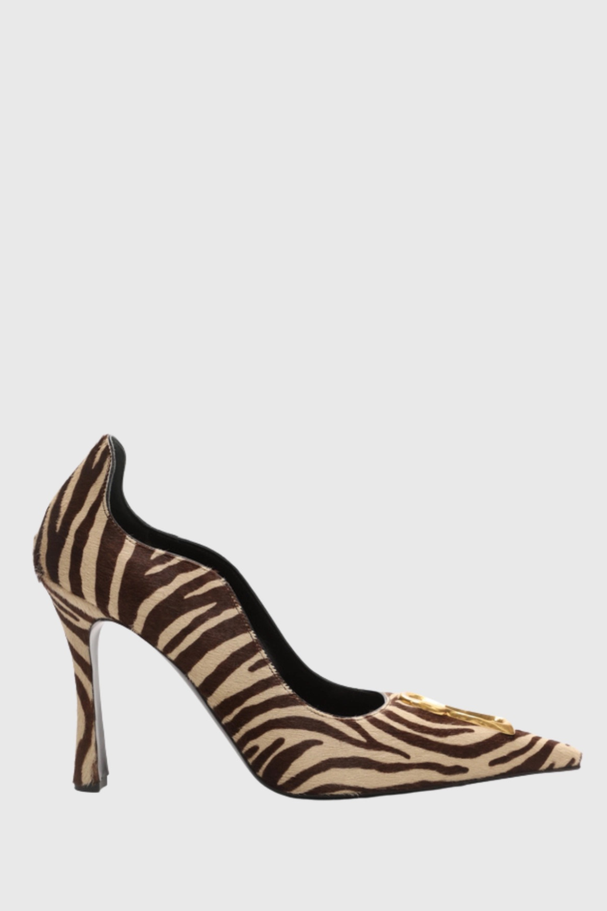 Tansys Zebra Metal Keyhole Pumps