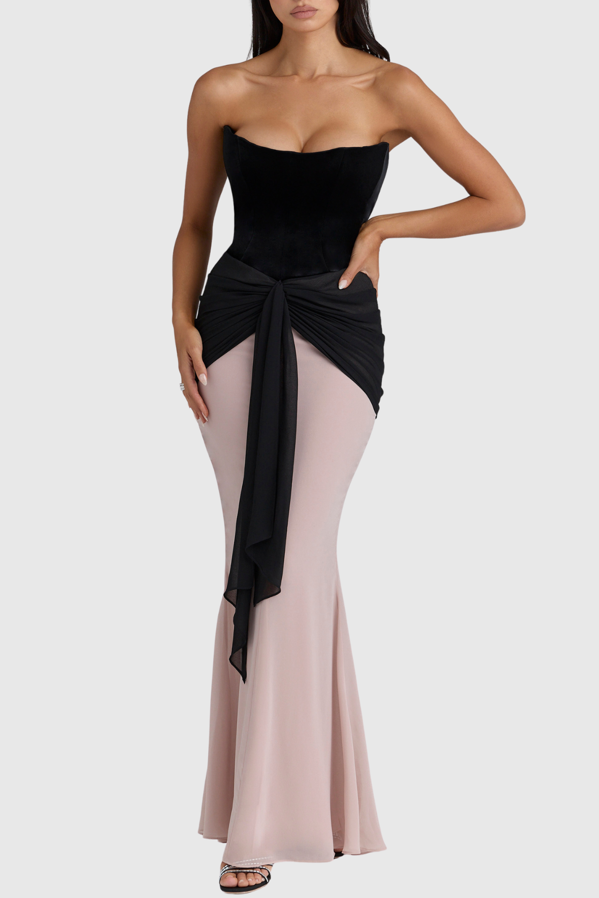 Tanzy Strapless Velvet Maxi Dress