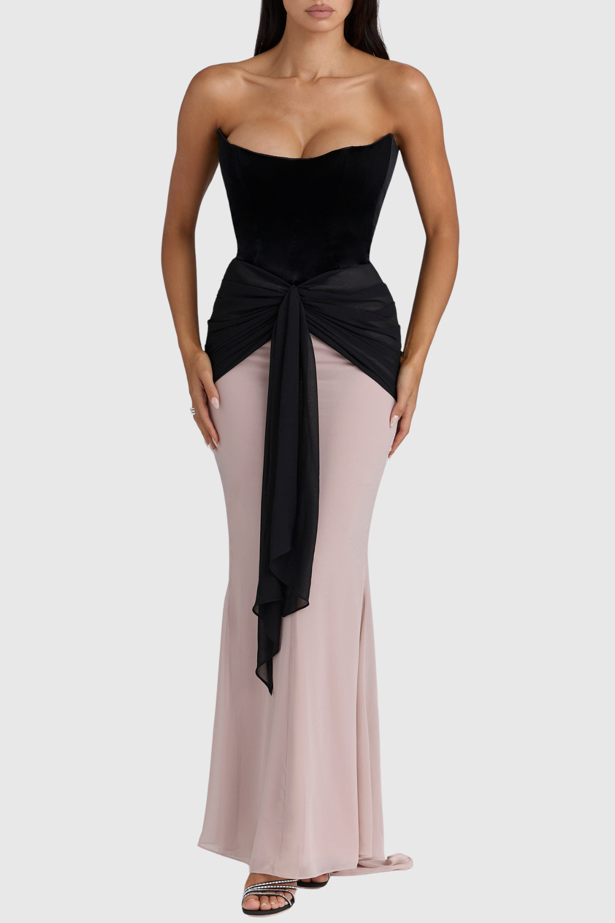 Tanzy Strapless Velvet Maxi Dress
