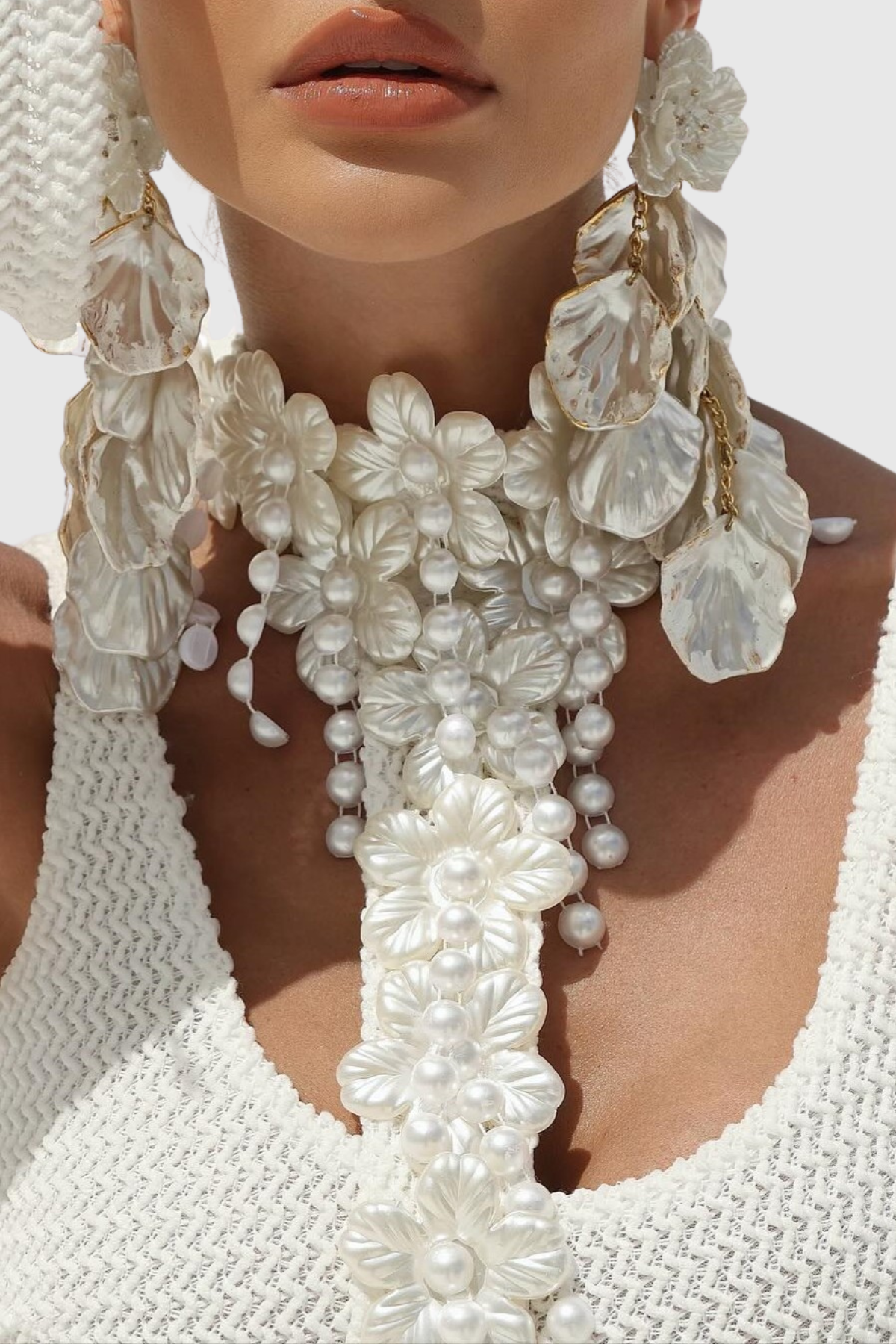 Taran Pearl Embellished Crochet Mini Dress