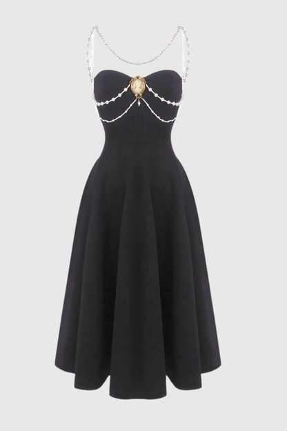 Tassa Pearl Embellished Midi Dress