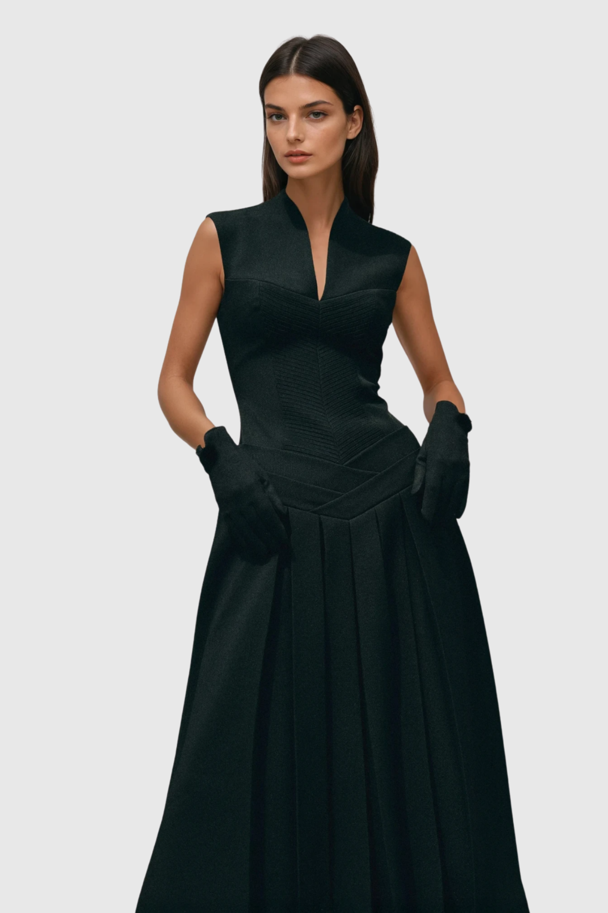 Tatka Sleeveless Pleated Midi Dress