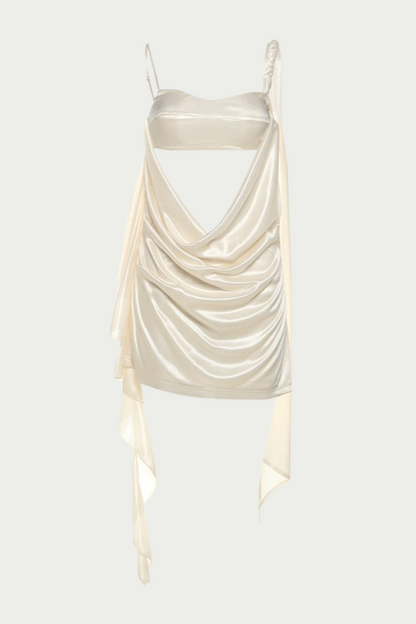 Teada Cutout Drape Mini Dress