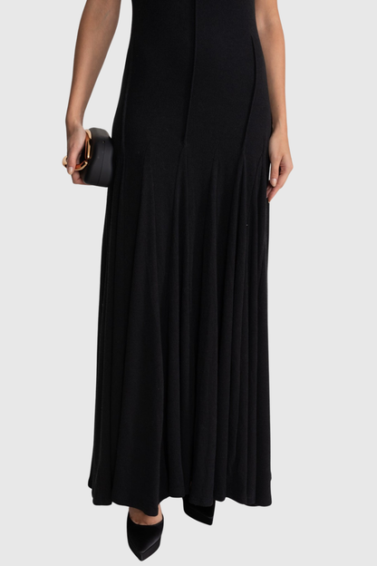 Esmere Off Shoulder Braid Knit Maxi Dress - Black
