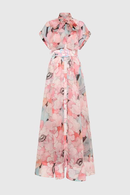 Telina Floral Belted Maxi Dress