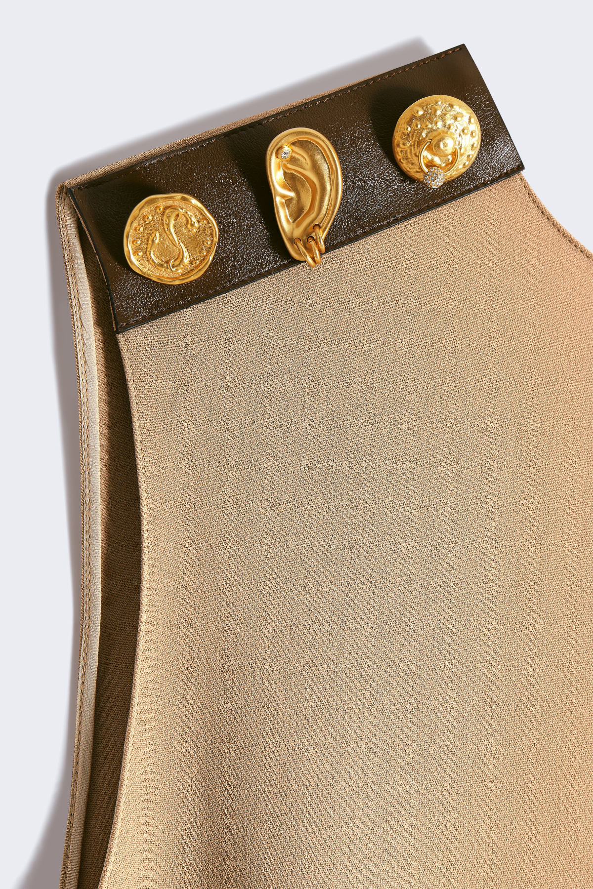 Tenley Buttoned Sleeveless Belted Midi Dress - Khaki