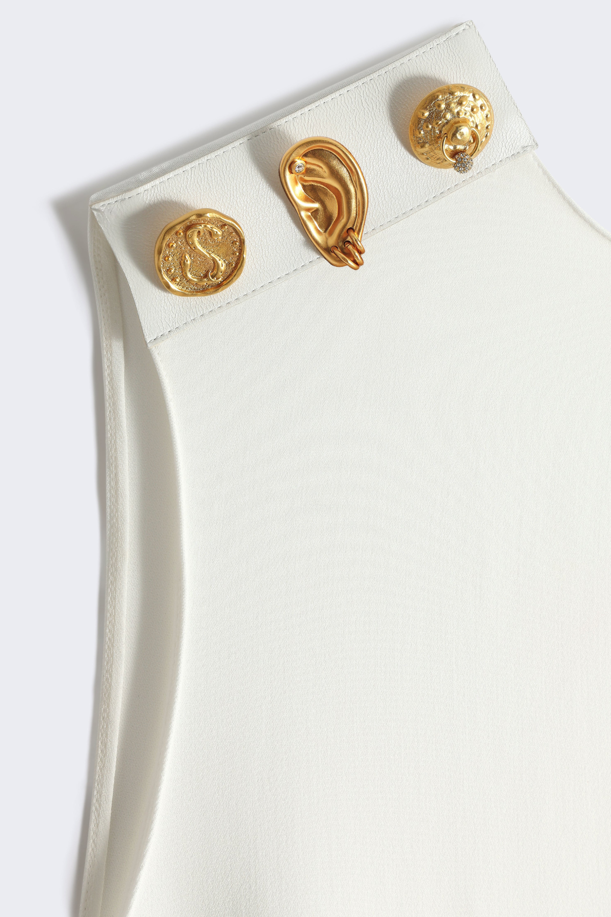 Tenley Buttoned Sleeveless Belted Midi Dress - White