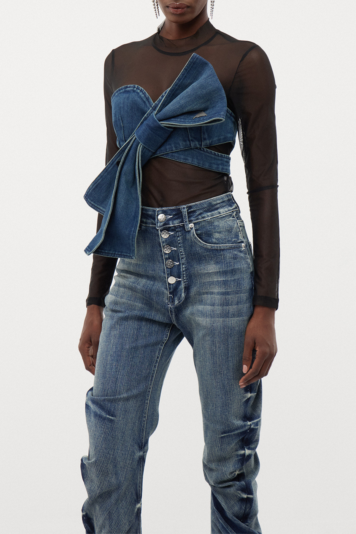 Tessa Bow Denim Top