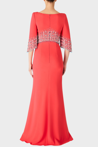 Thaya Crystal Embellished Maxi Dress - Red