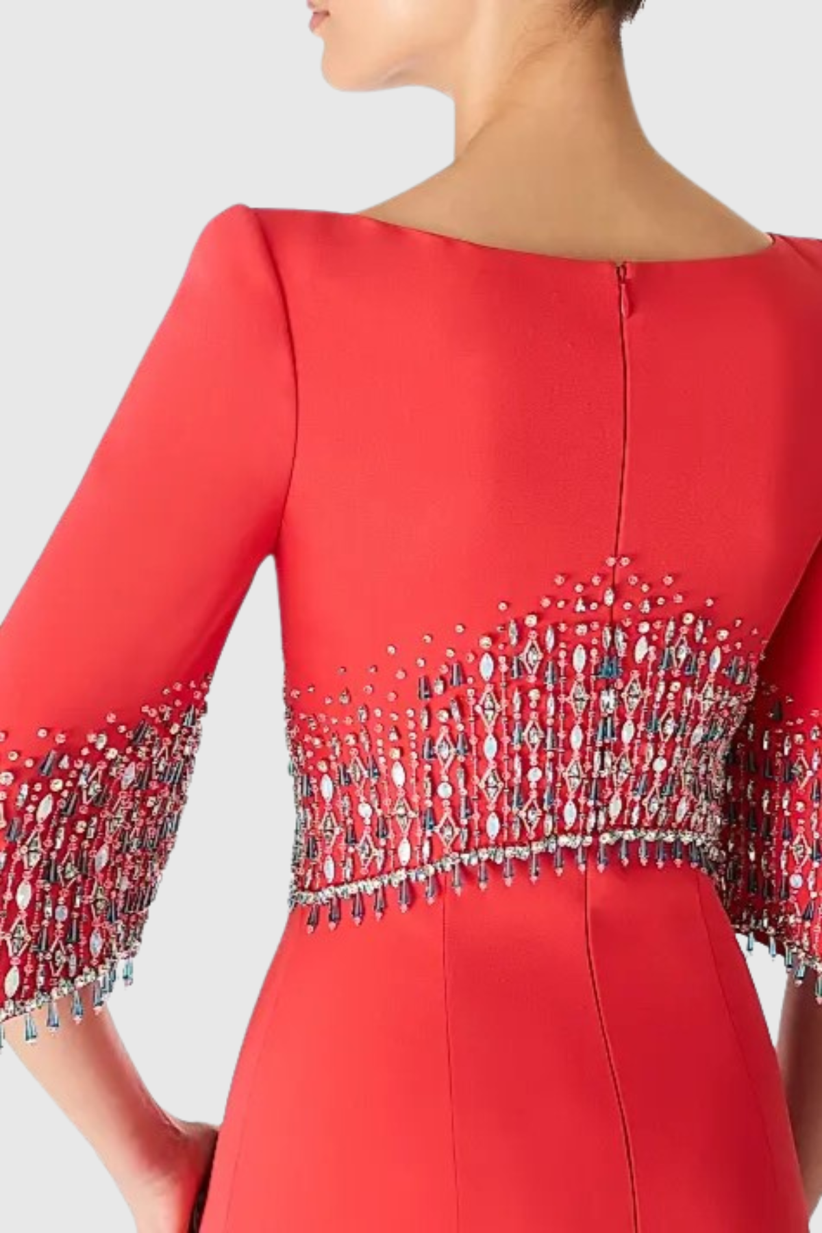 Thaya Crystal Embellished Maxi Dress - Red