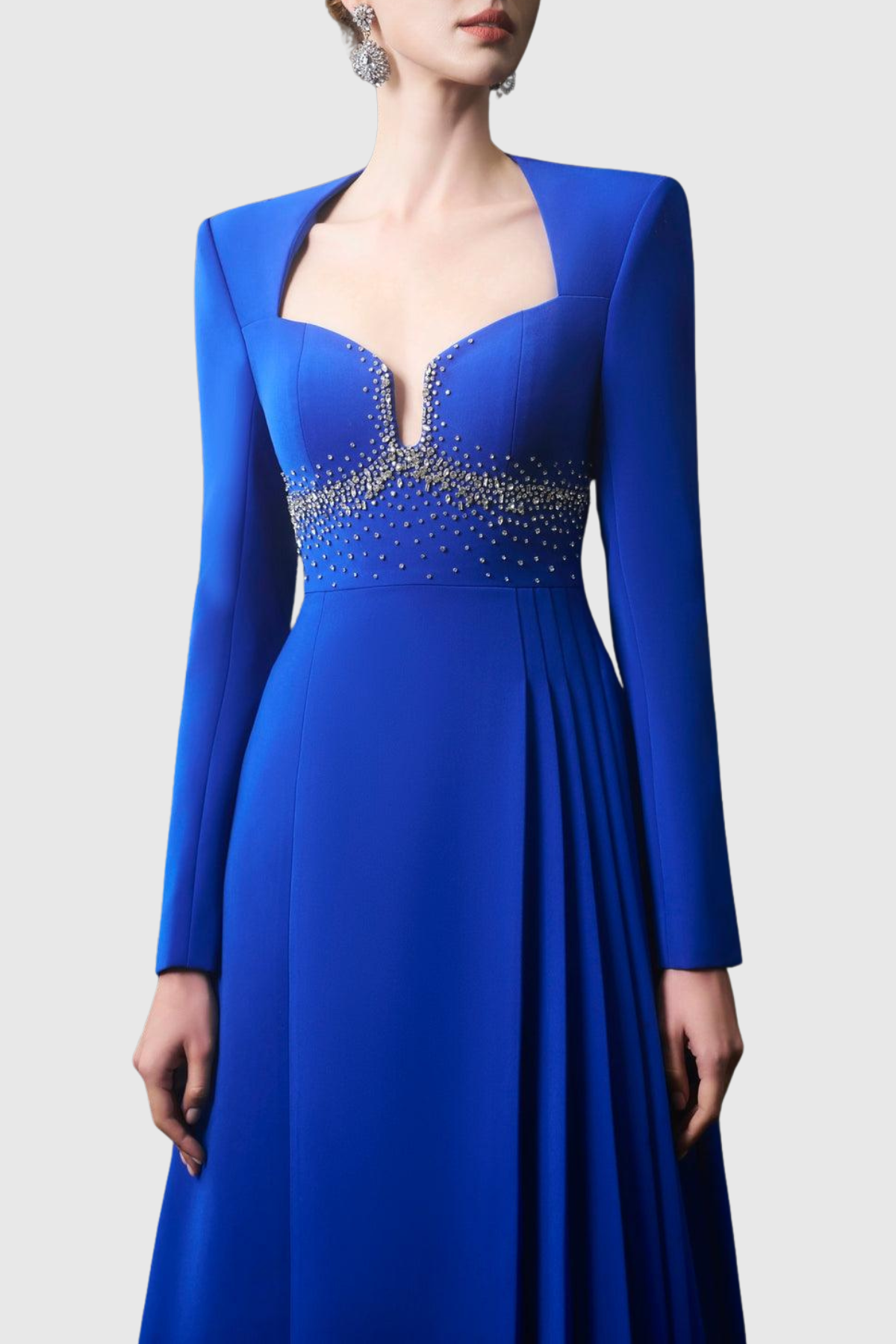 Thiaga Crystal Embellished Pleated Maxi Dress