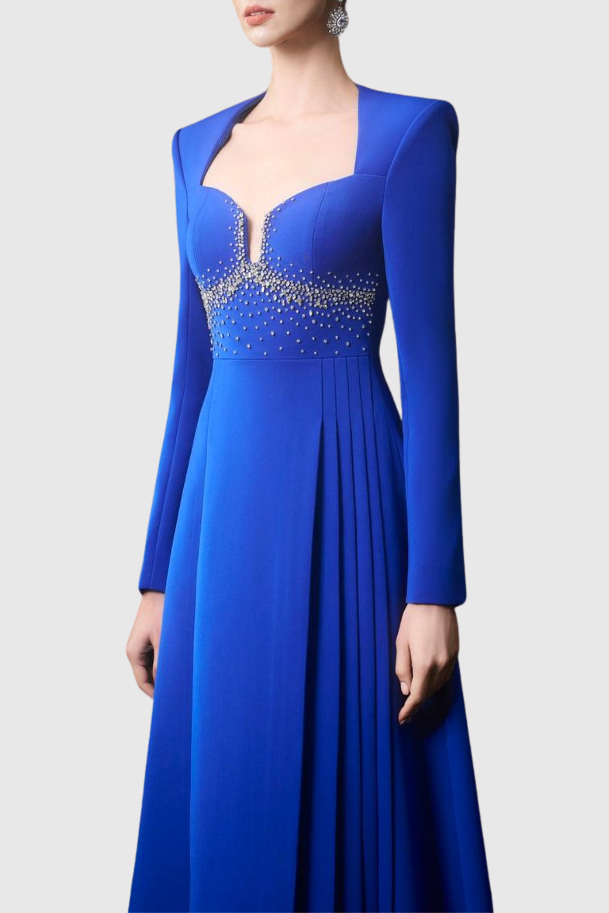 Thiaga Crystal Embellished Pleated Maxi Dress