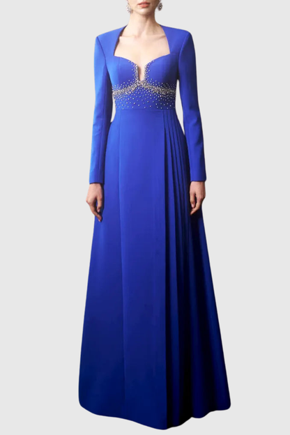 Thiaga Crystal Embellished Pleated Maxi Dress