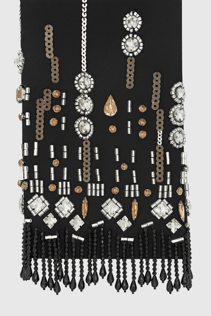 Thista Crystal Embellished Maxi Dress - Black