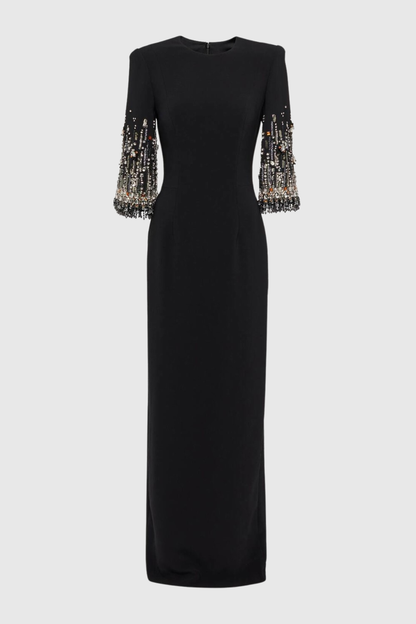 Thista Crystal Embellished Maxi Dress - Black