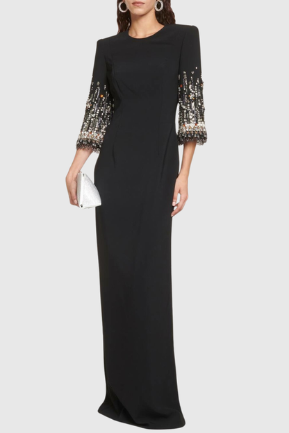 Thista Crystal Embellished Maxi Dress - Black