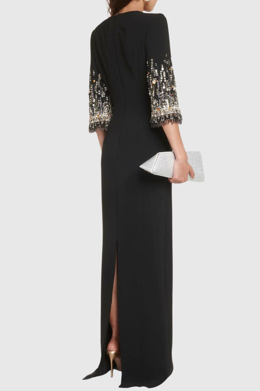 Thista Crystal Embellished Maxi Dress - Black