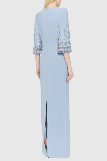 Thista Crystal Embellished Maxi Dress - Blue