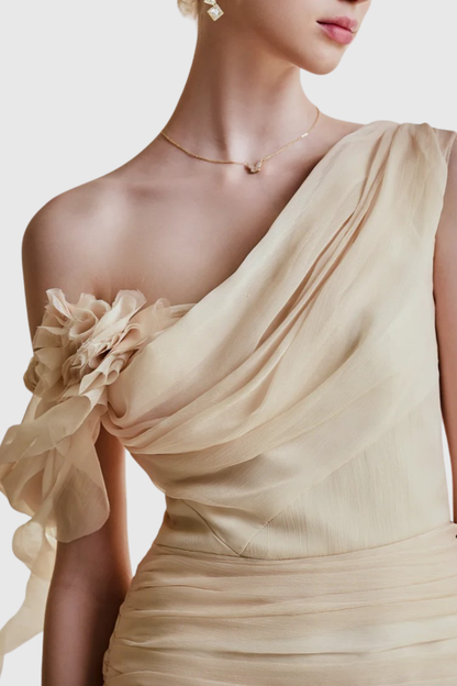 Tibera Off Shoulder Floral Ruched Maxi Dress
