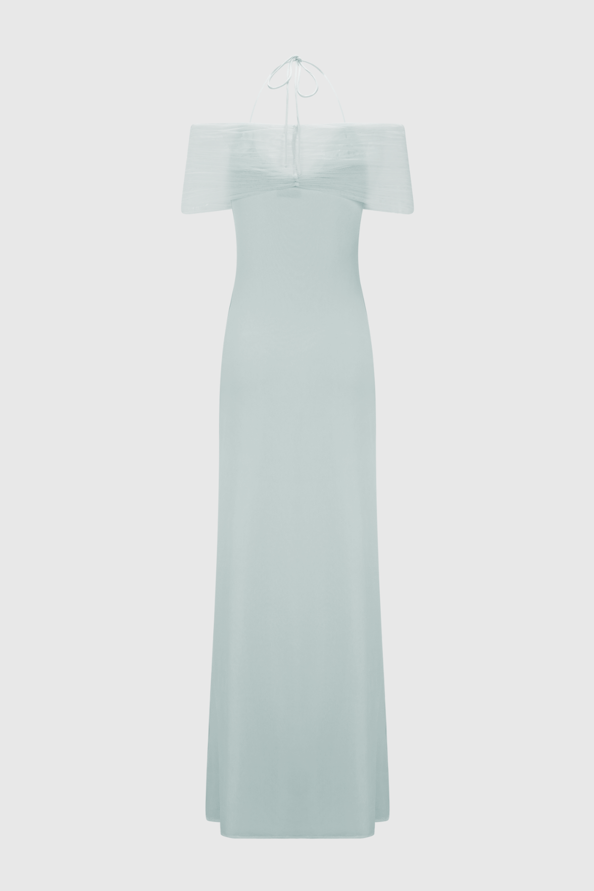 Tidiana Mesh Off Shoulder Maxi Dress - Blue