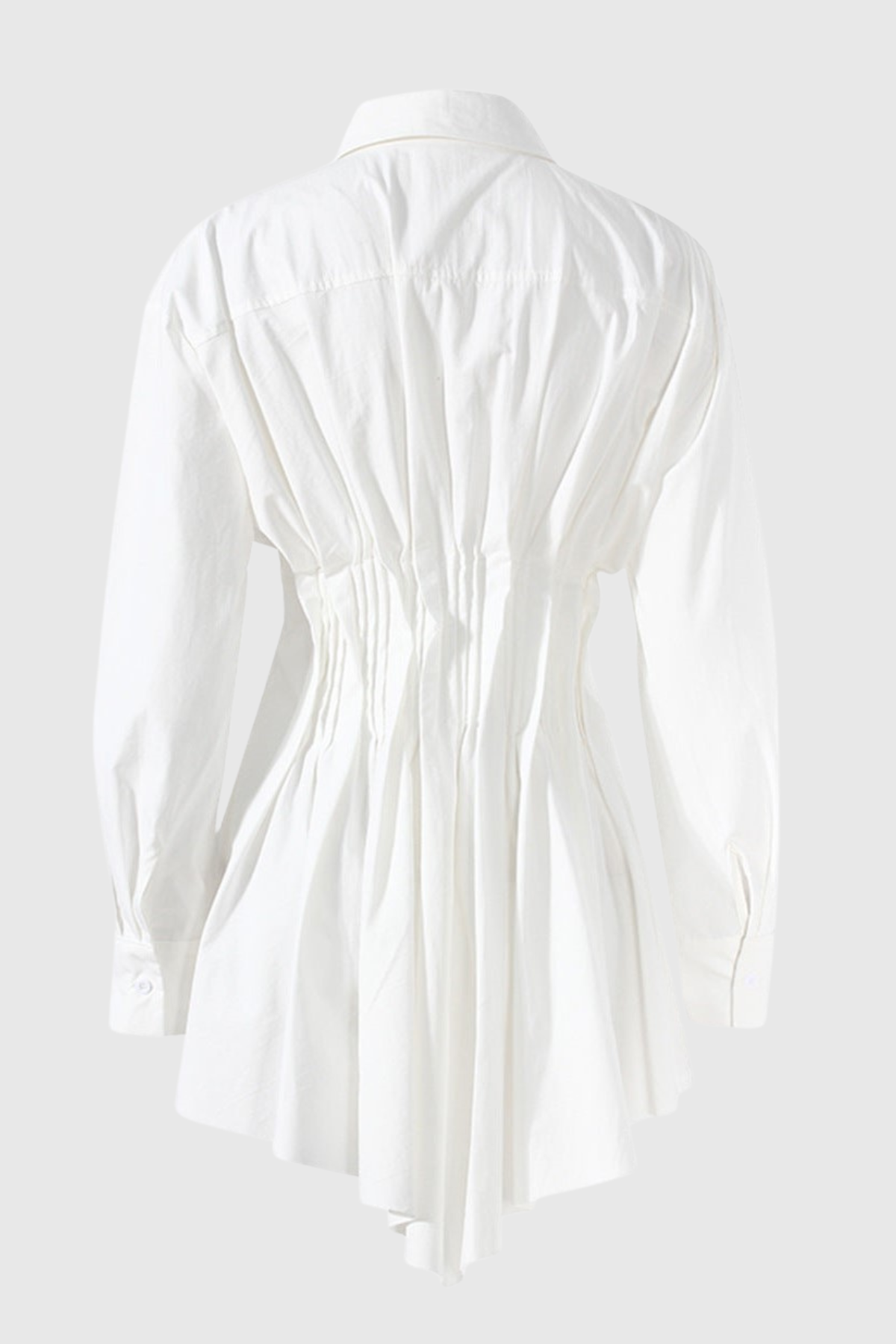 Tierna Cinch Pleated Shirt - White