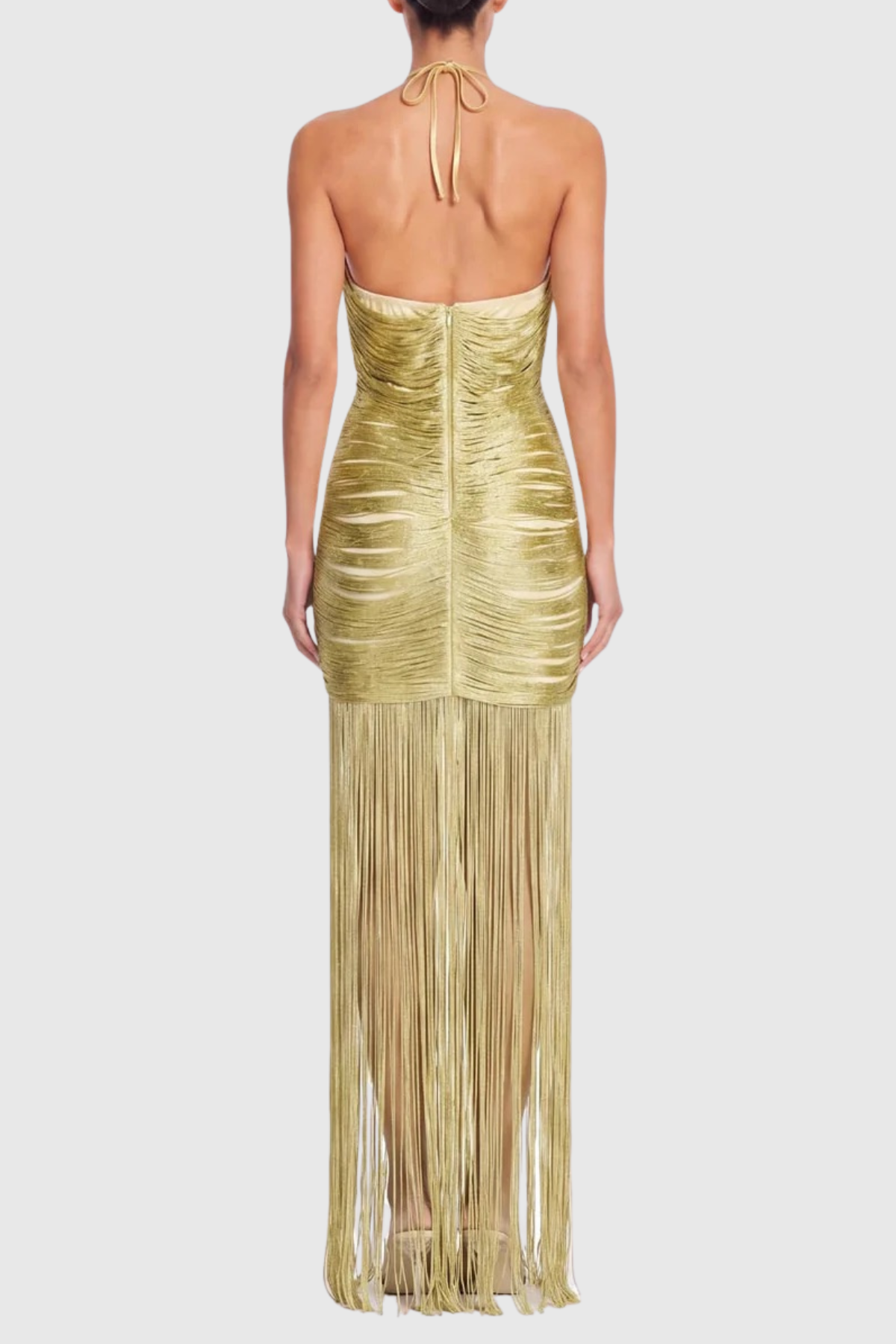 Tigerlia Halter Fringe Maxi Dress