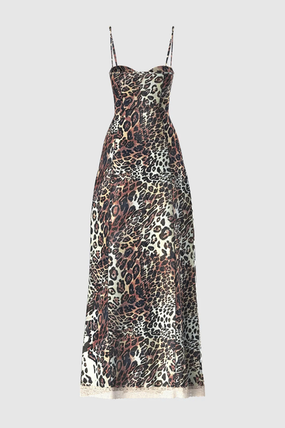 Tirza Leopard Lace Cutout Maxi Dress