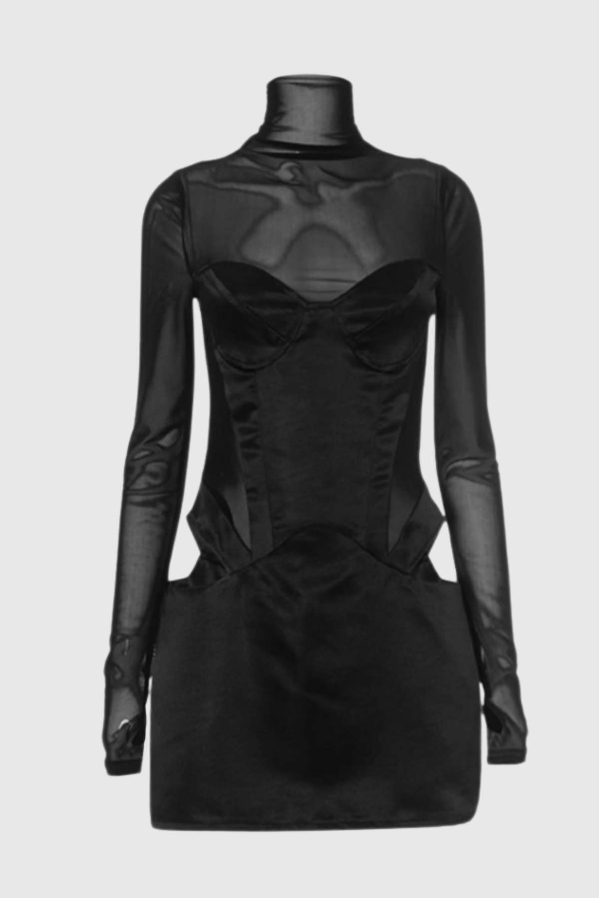 Tomas Mesh Cutout Mini Dress