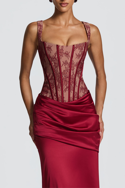 Tosca Lace Corset - Red