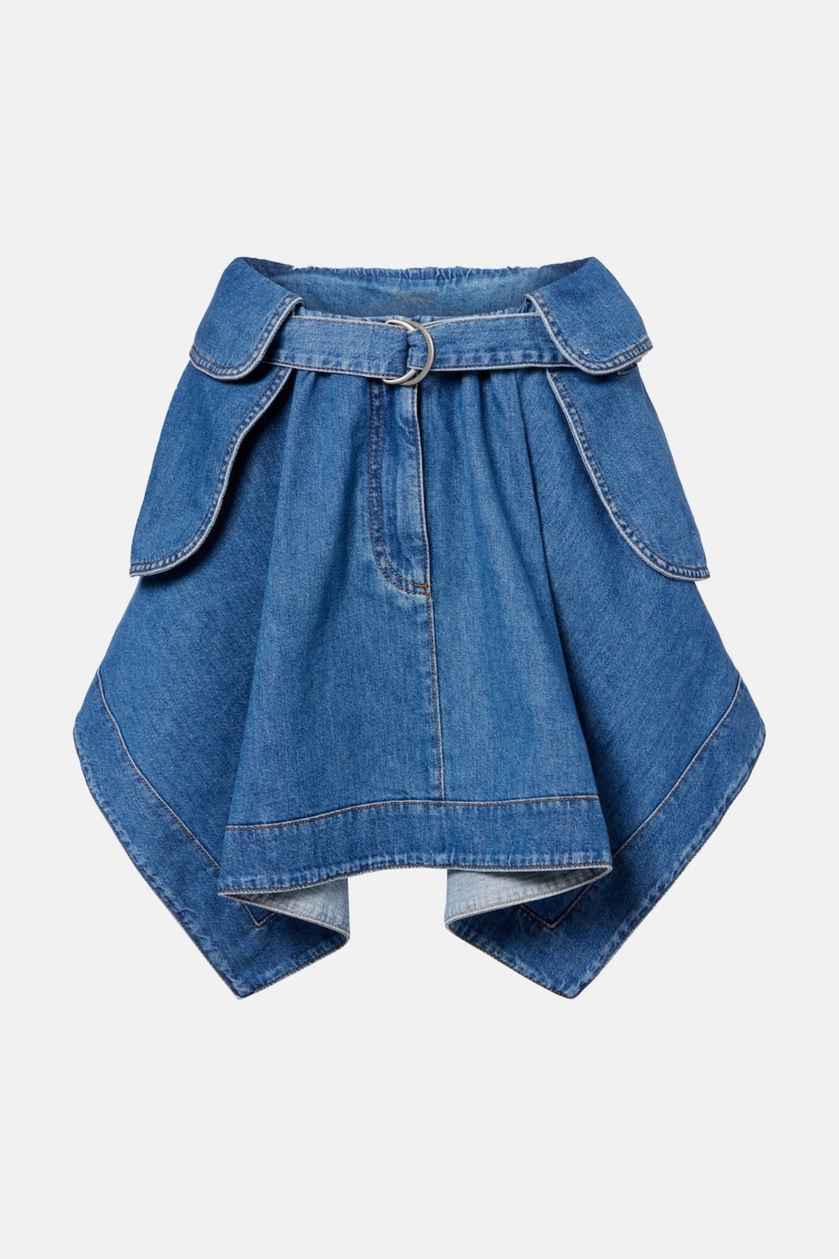 Tossi Belted Denim Mini Skirt