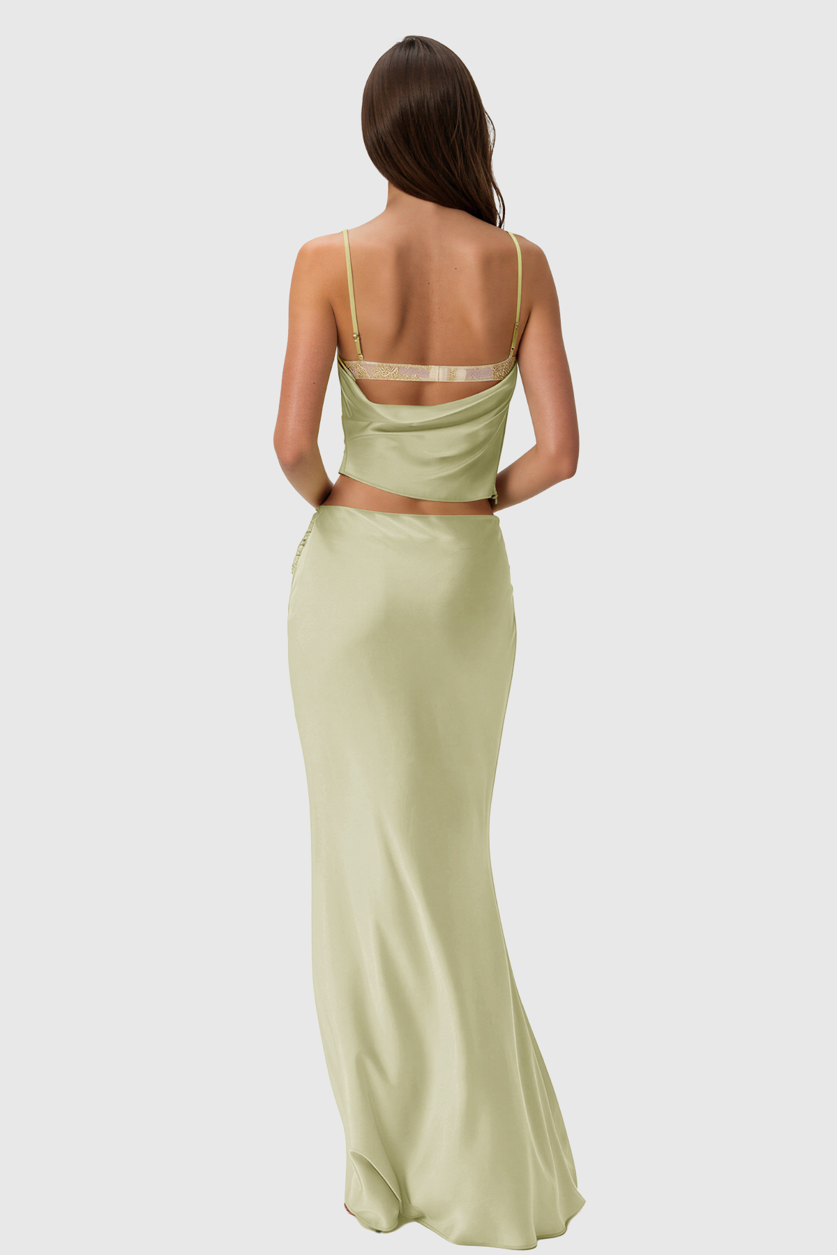 Tovania Lace Draped Top - Green