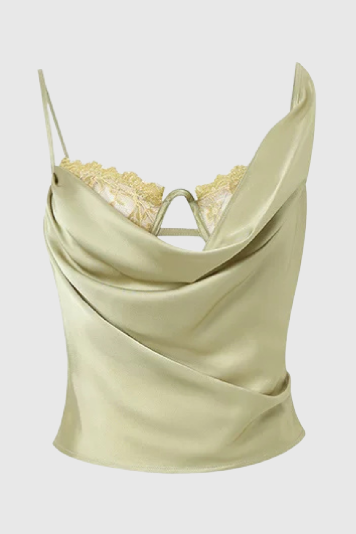 Tovania Lace Draped Top - Green