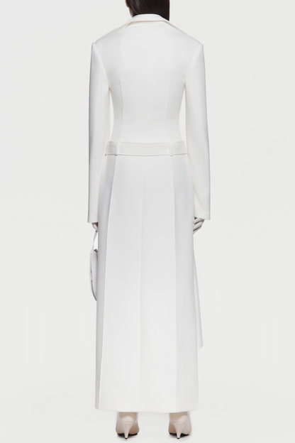 Tranya Metalic Embellished Strap Coat - White