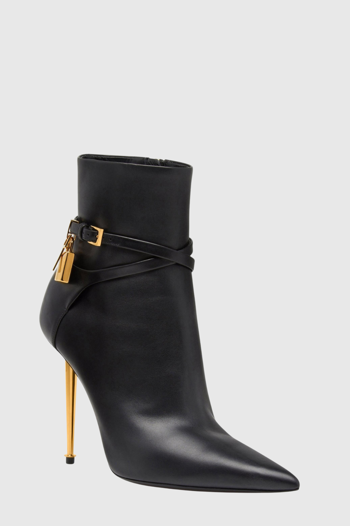 Trevoa Leather Padlock Ankle Boots - Black