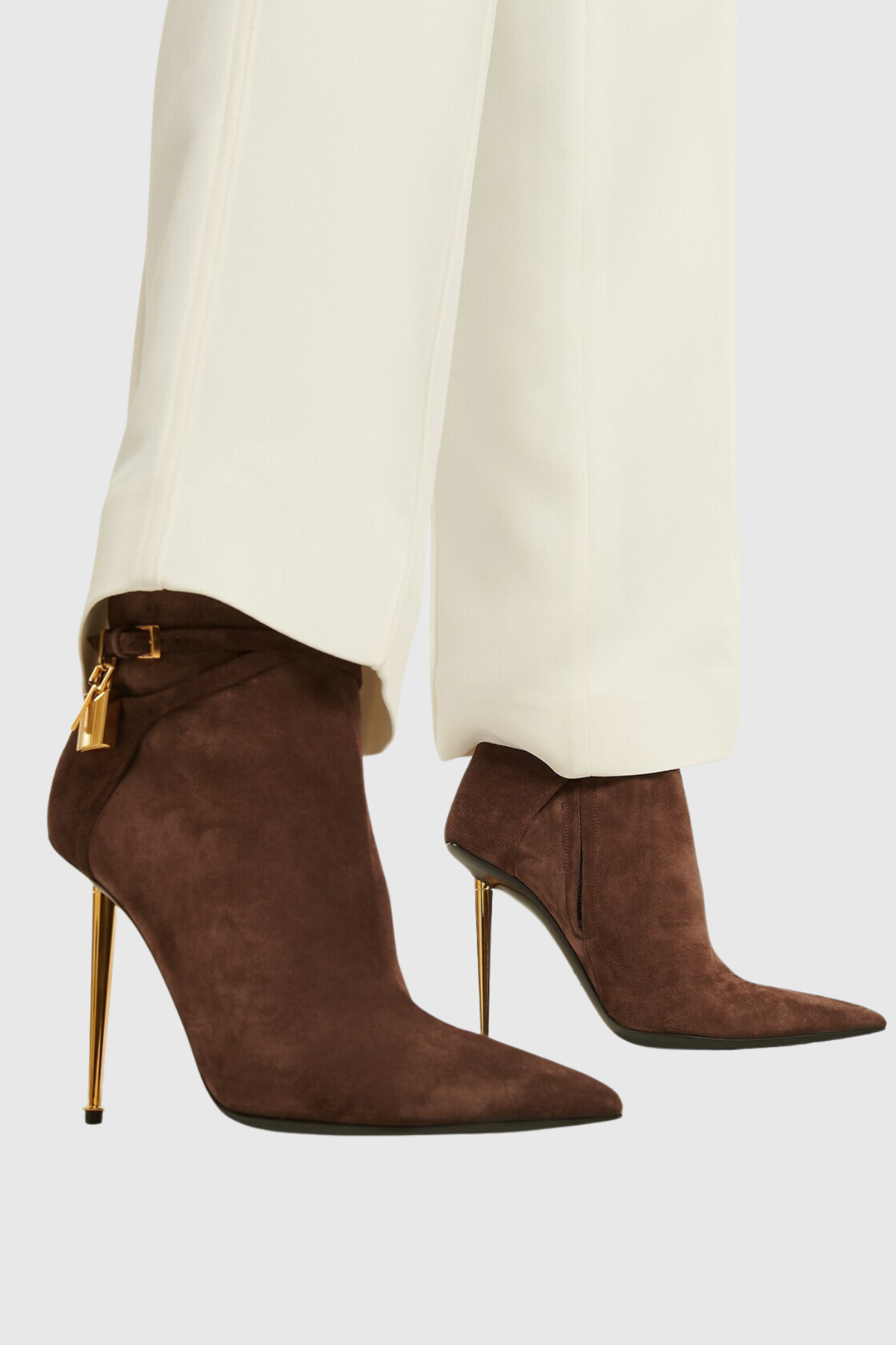 Trevoa Suede Padlock Ankle Boots - Brown