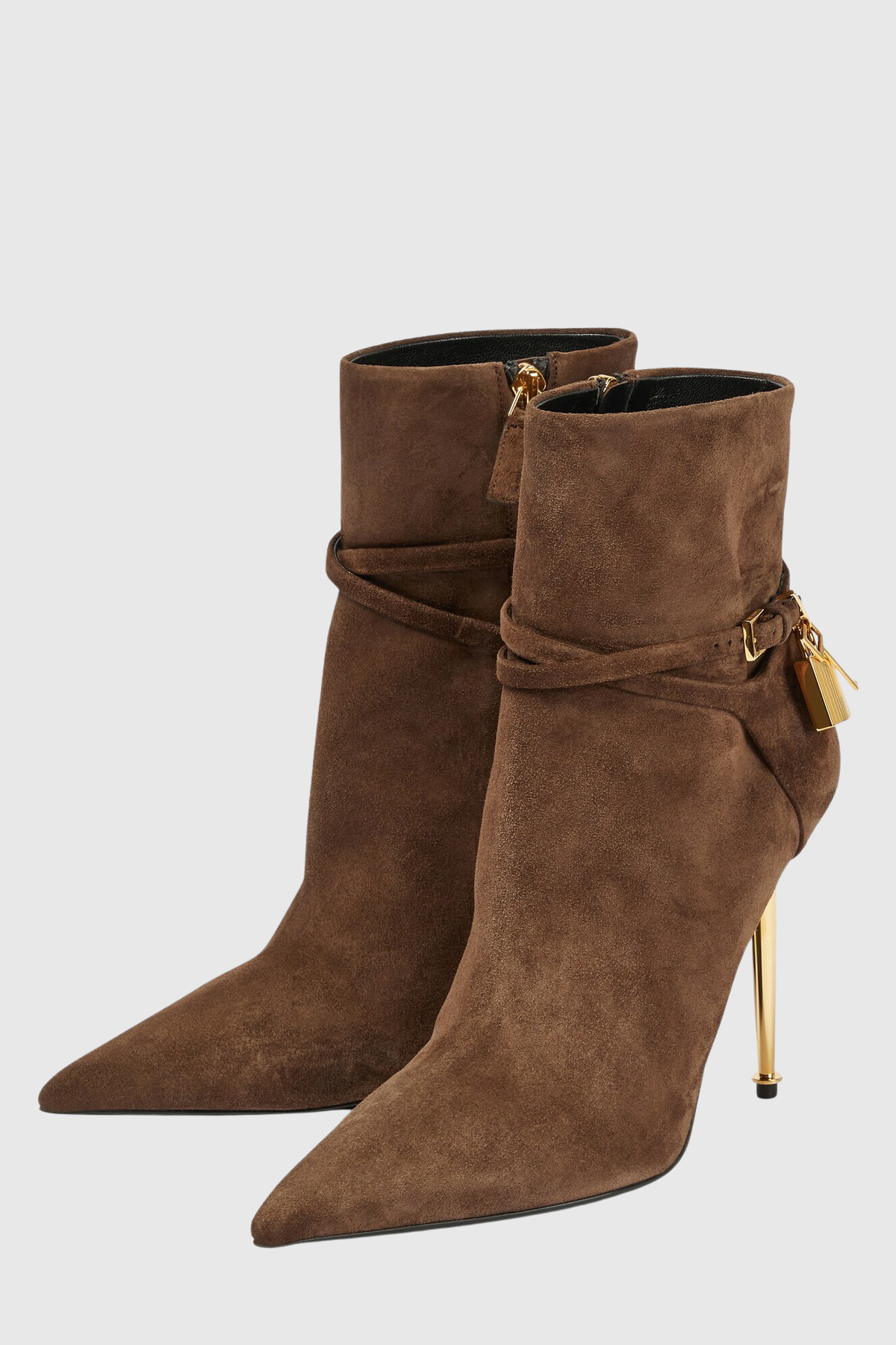 Trevoa Suede Padlock Ankle Boots - Brown