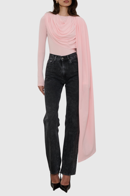 Tripara Asymmetric Draped Bodysuit