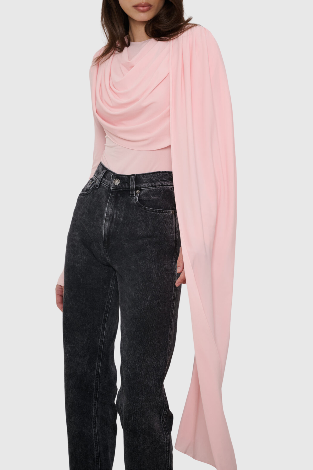 Tripara Asymmetric Draped Bodysuit
