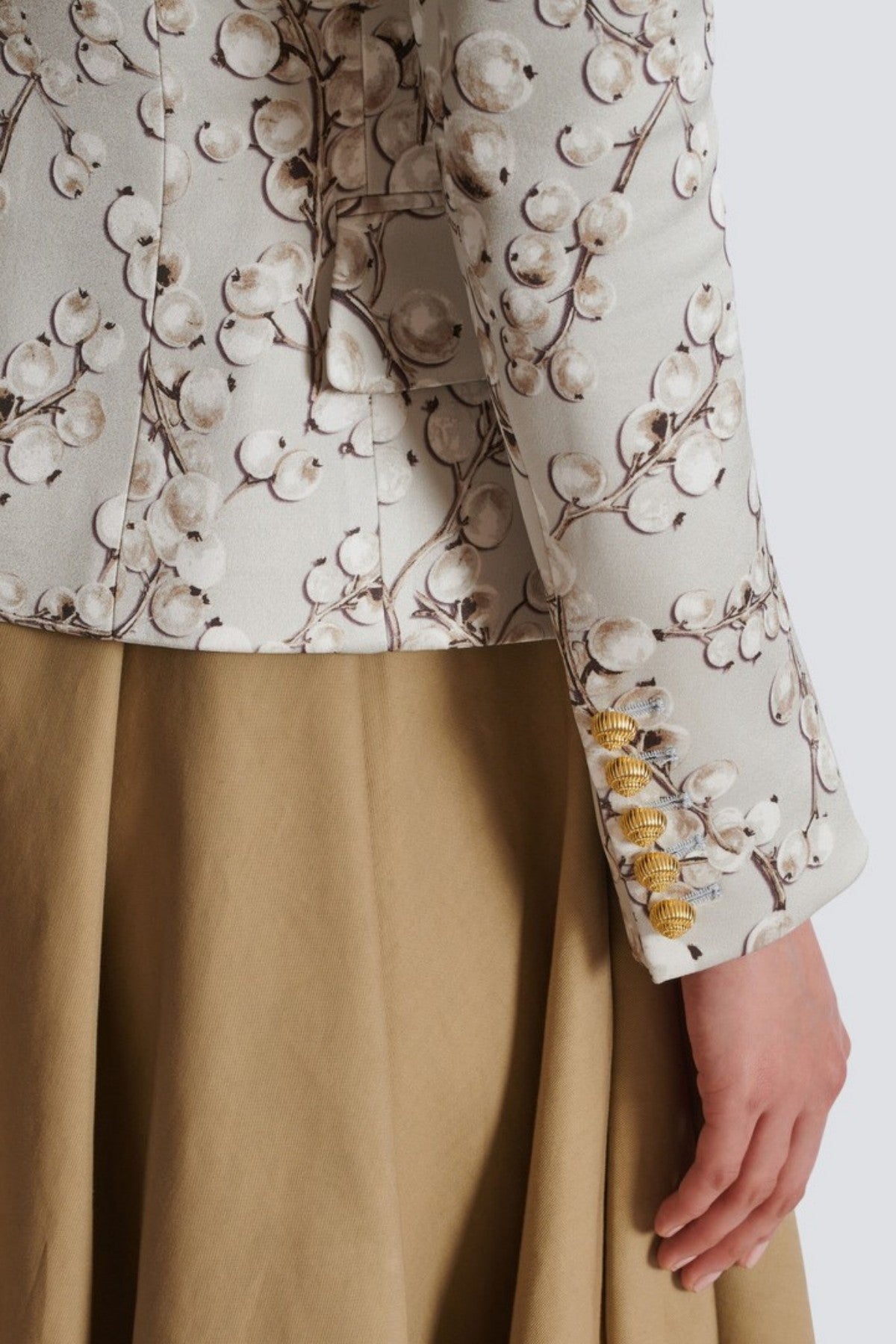 Tripti Redcurrant Print Buttoned Blazer