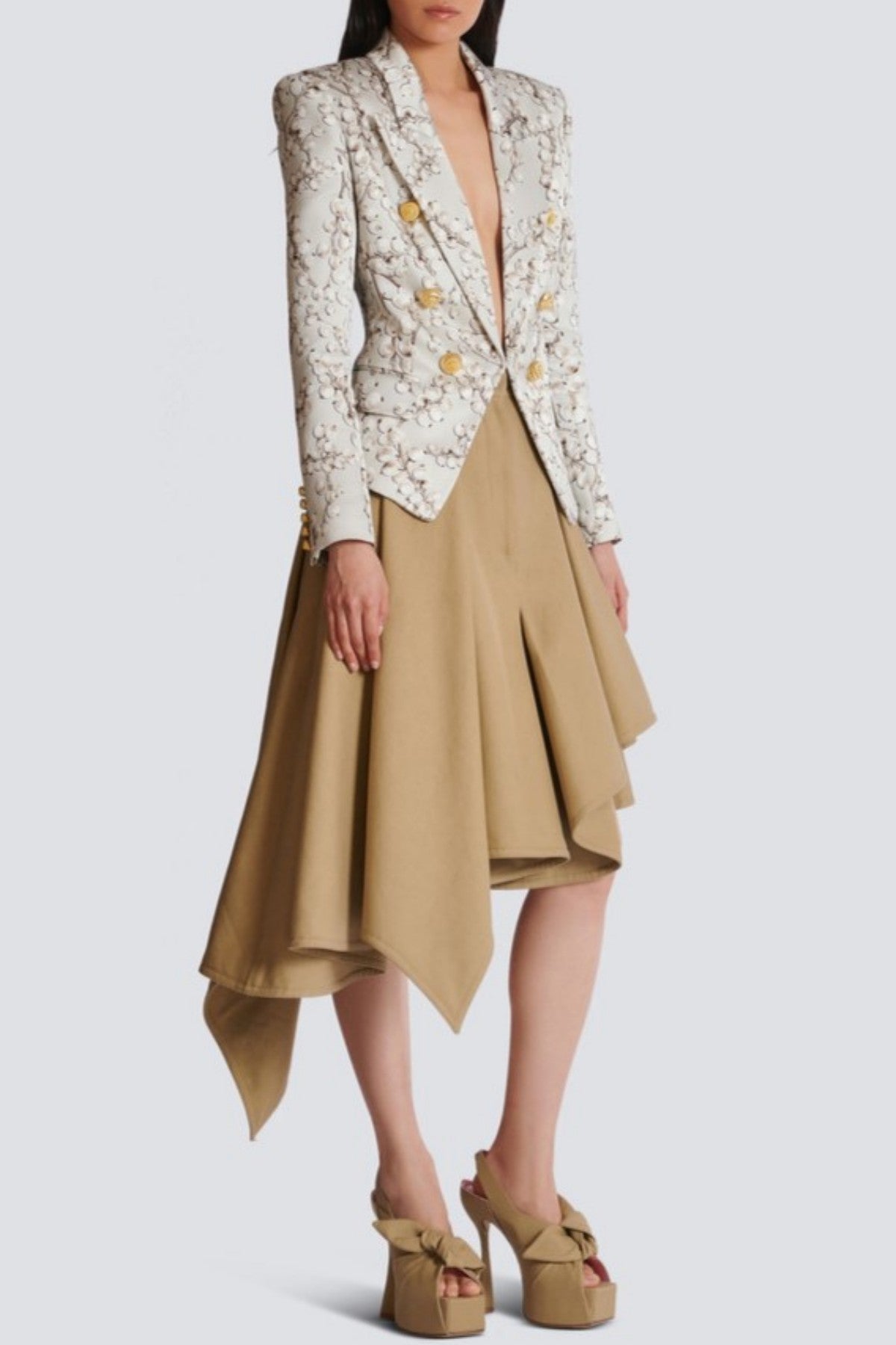 Tripti Redcurrant Print Buttoned Blazer
