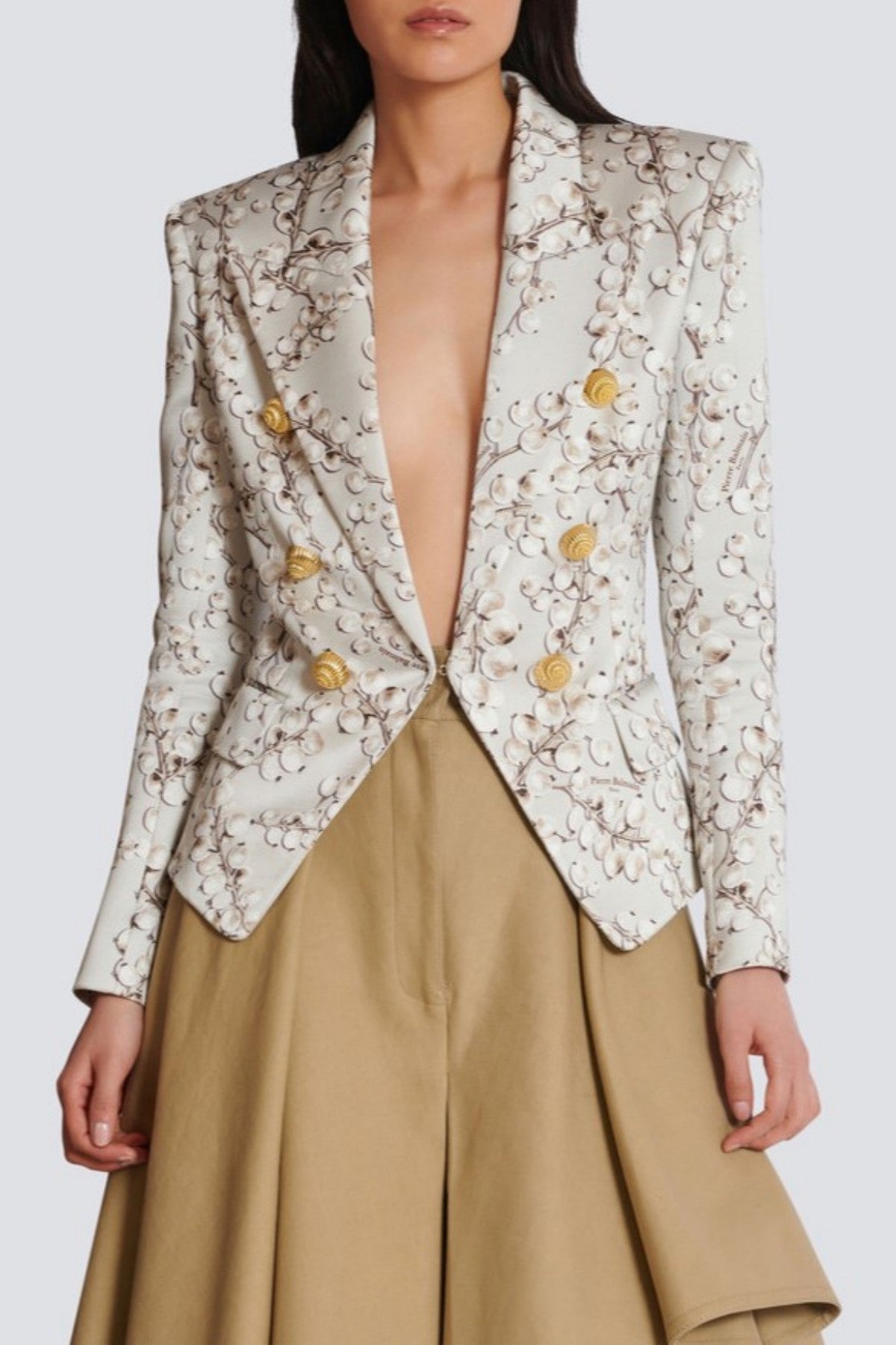 Tripti Redcurrant Print Buttoned Blazer