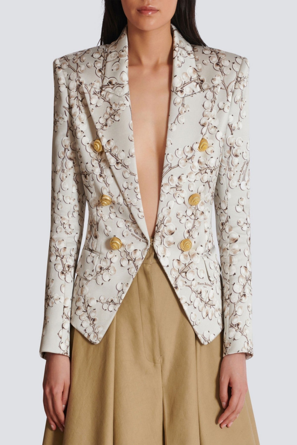 Tripti Redcurrant Print Buttoned Blazer