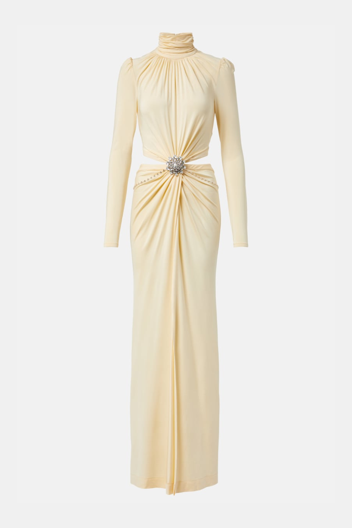 Trisa Crystal Embellished Cutout Maxi Dress - Yellow