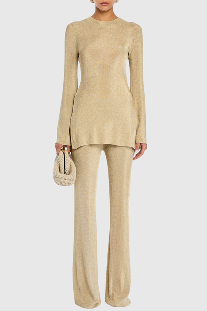 Trisha Metallic Knit Top