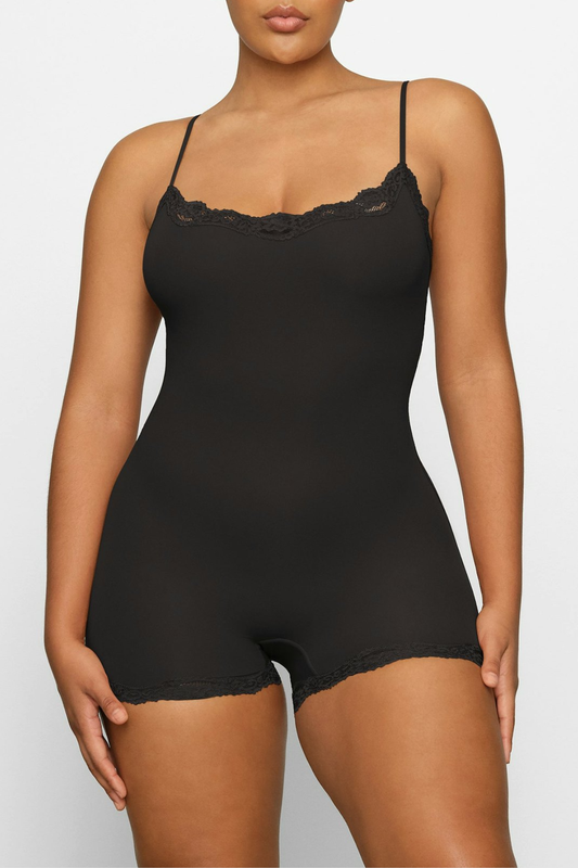 Trista Lace Romper - Black
