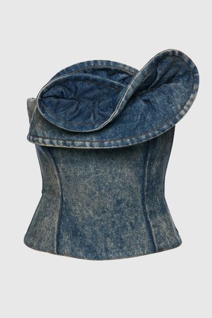 Trudya Floral Denim Corset